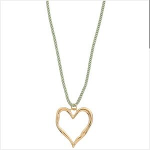 Sodajo Heart Pendant Mint Green Cord Gold Dipped Necklace